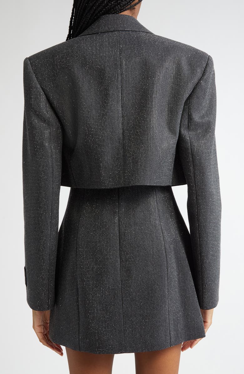 Alexander Wang Hotfix Beaded Wool Crop Blazer, Alternate, color, 