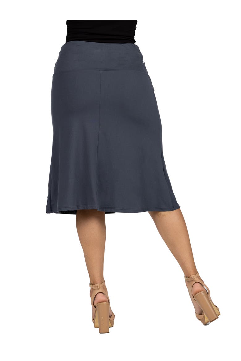 Maternity A-Line Elastic Waist Knee Length Skirt, Alternate, color, Charcoal