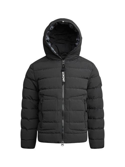 Jack1t R4d Tramline Hooded Puffer Jacket In Black