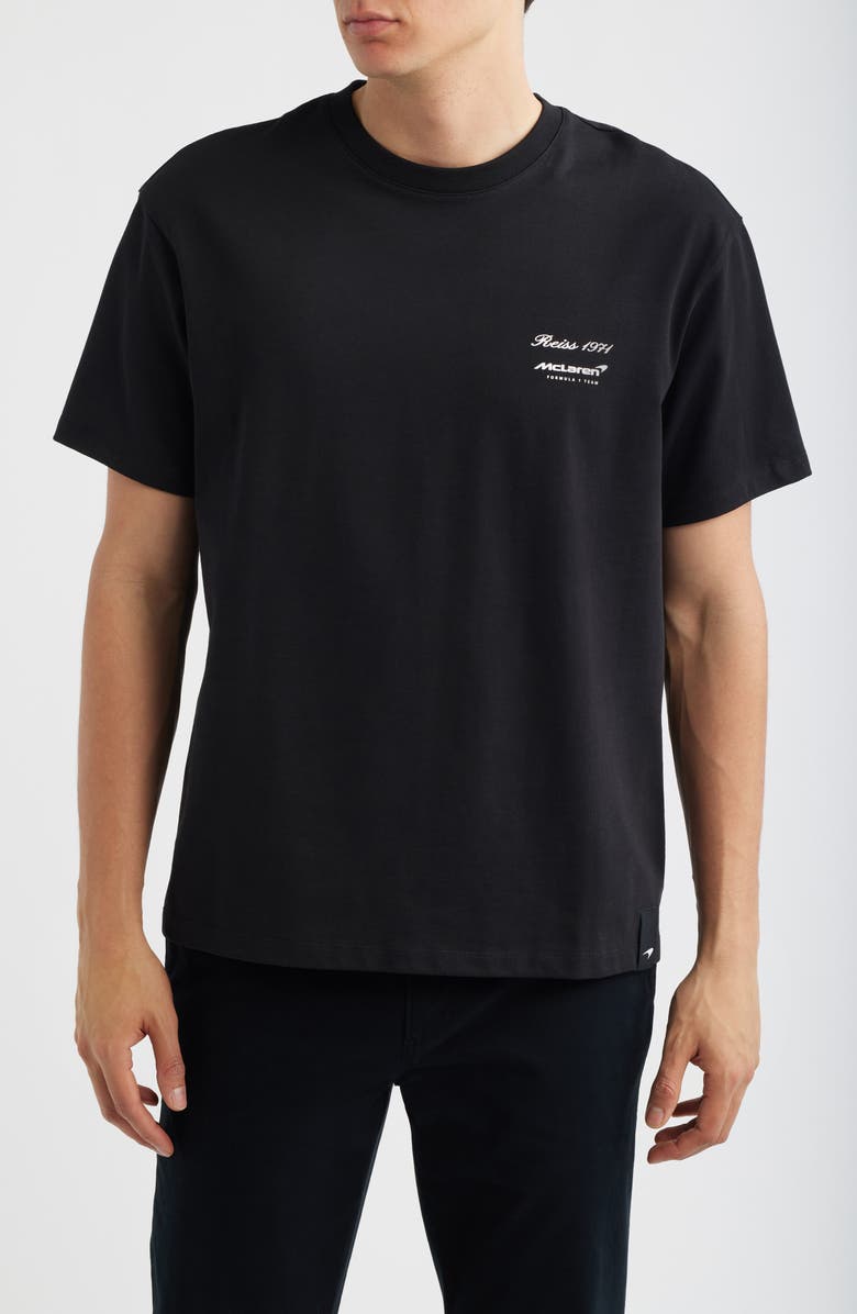 Reiss x McLaren Cotton T-Shirt, Main, color, Black