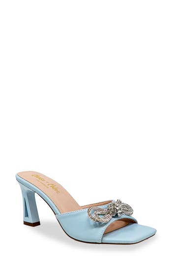 CHASE & CHLOE CHASE AND CHLOE ARABELLA RHINESTONE BOW MULE SANDAL