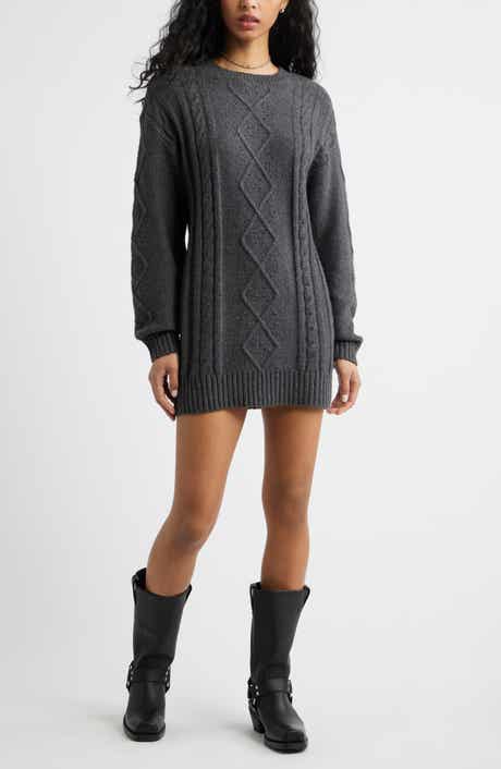 BP. Long Sleeve Cable Knit Sweater Dress