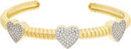 Juvell Pavé Cubic Zirconia Heart Cuff Bracelet