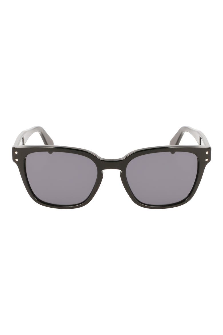 Gancini 55mm Rectangular Sunglasses, Main, color, BLACK