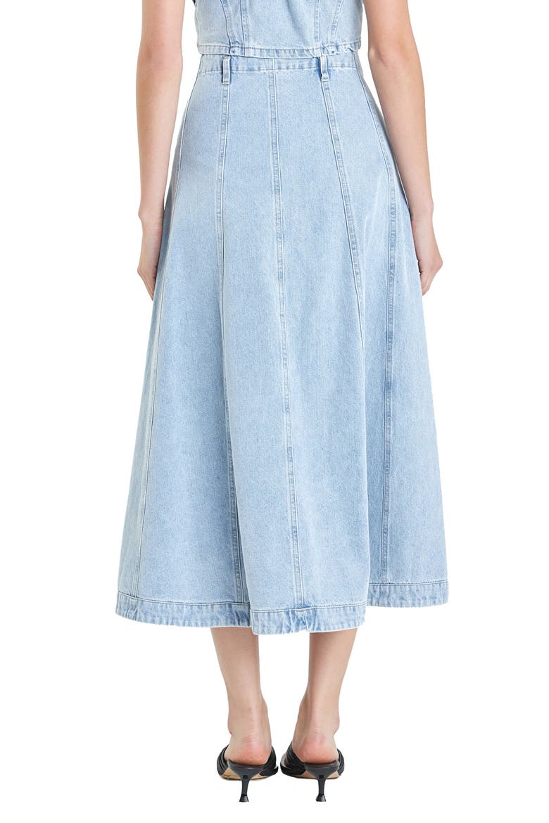 Denim Midi Skirt, Alternate, color, LIGHT DENIM
