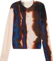 Jason Wu Collection Burned Stripe Merino Wool Cardigan