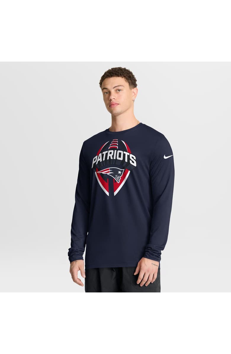 Nike Men's Nike Navy New England Patriots Primetime Legend Icon Performance Long Sleeve T-Shirt, Main, color, Navy