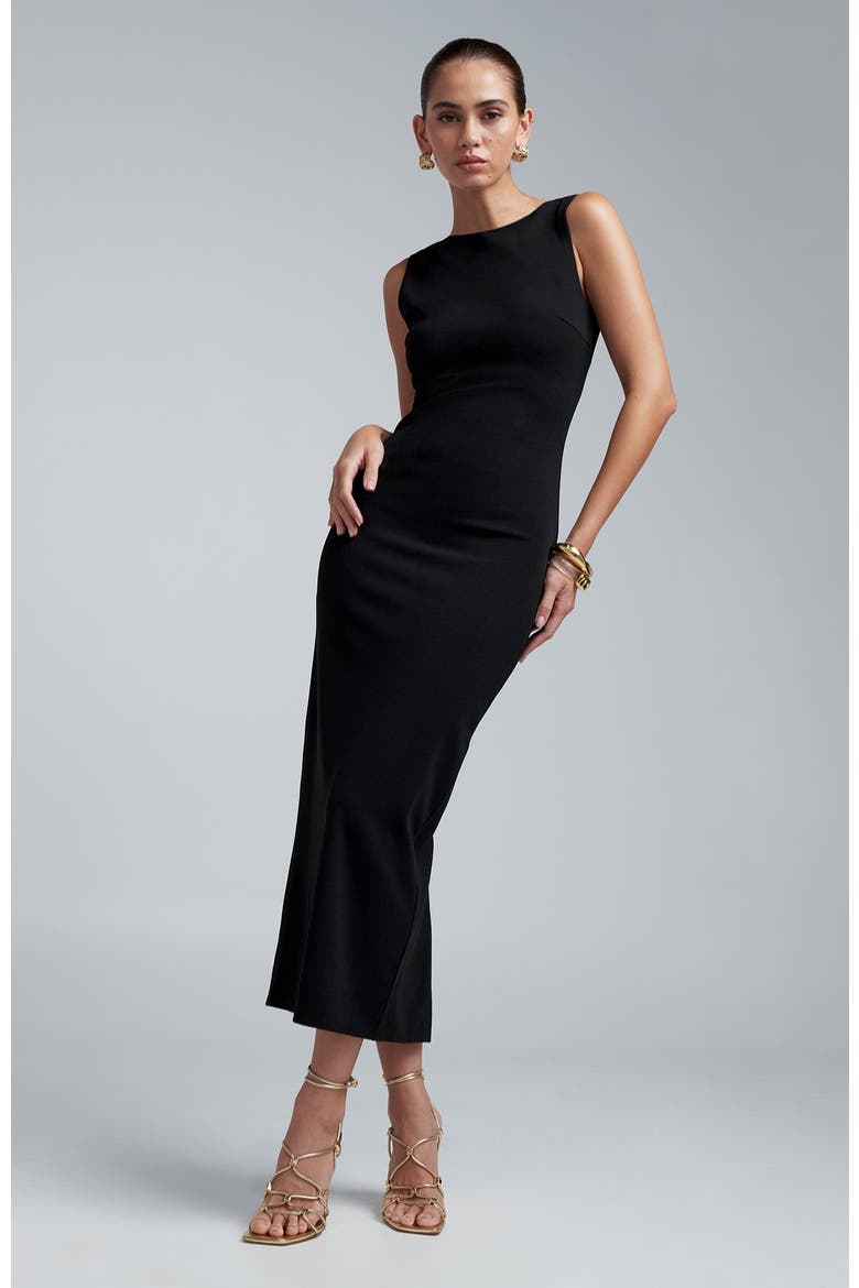 Shian Midi Dress, Alternate, color, Black