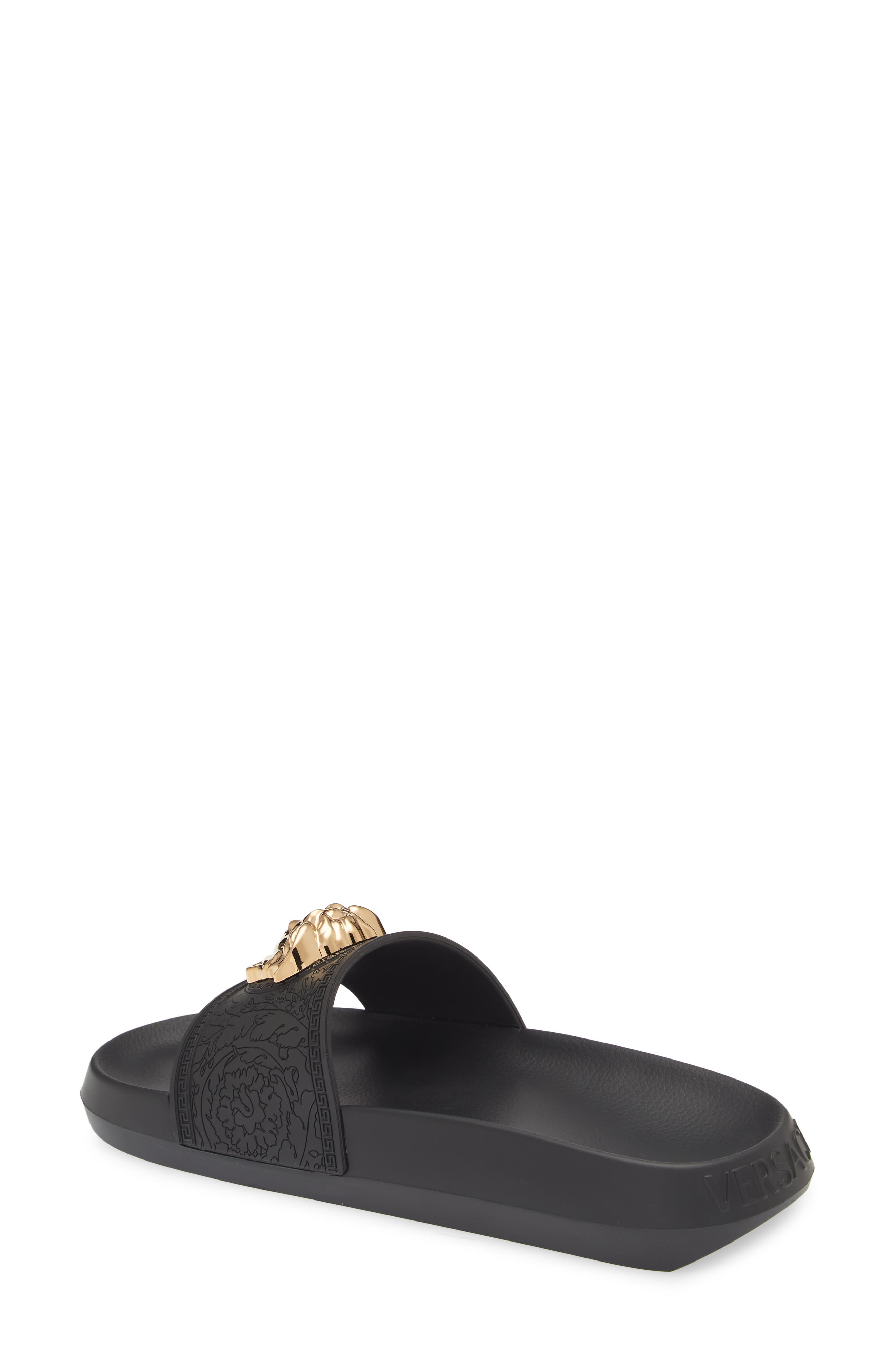 Versace Medusa Pool Slide, Alternate, color, Black