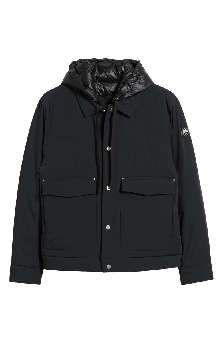 Moose Knuckles Brixton Down Trucker Jacket, Main, color, Black