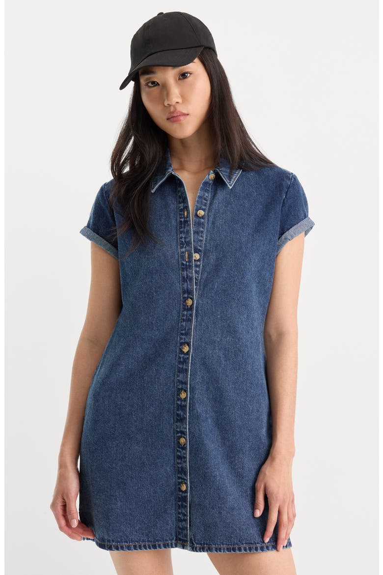The Denim Polo Minidress, Alternate, color, ALCOVE