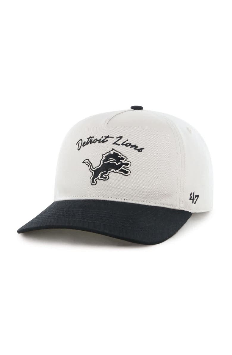 '47 Men's '47 Cream/Black Detroit Lions Safe Bet Stable Hitch Adjustable Hat, Main, color, 