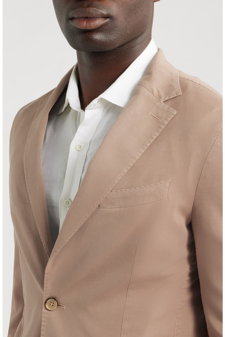 Solid Washed Cotton & Silk Blend Sport Coat, Alternate, color, LIGHT BEIGE