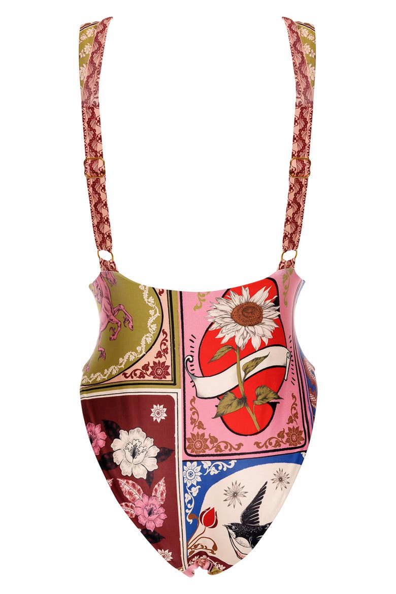 Ina One-Piece Swimsuit, Alternate, color, RED MULTI