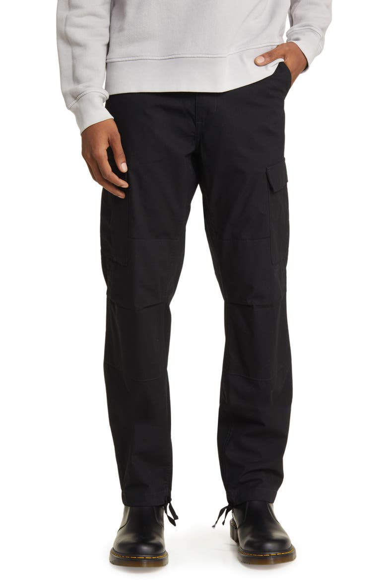Aviation Ripstop Cotton Cargo Pants, Main, color, BLACK