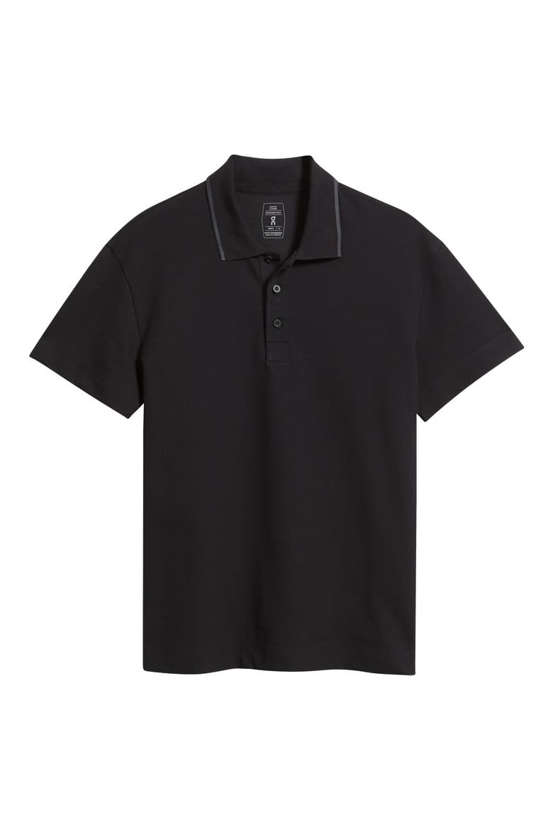 Courtside Tipped Piqué Polo, Alternate, color, BLACK/ ECLIPSE