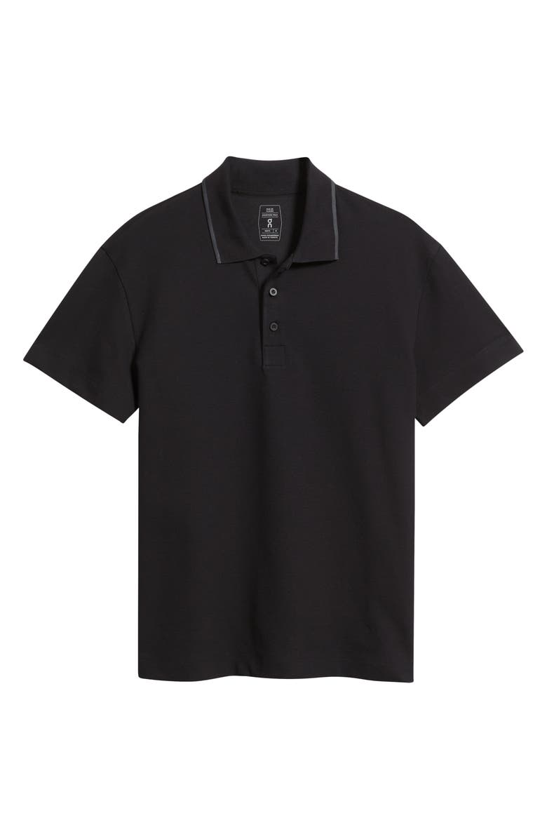 On Courtside Tipped Piqué Polo, Alternate, color, Black/ Eclipse