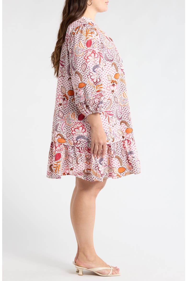 Hendry Floral Ruffle Hem Dress, Alternate, color, CREAM-MULT