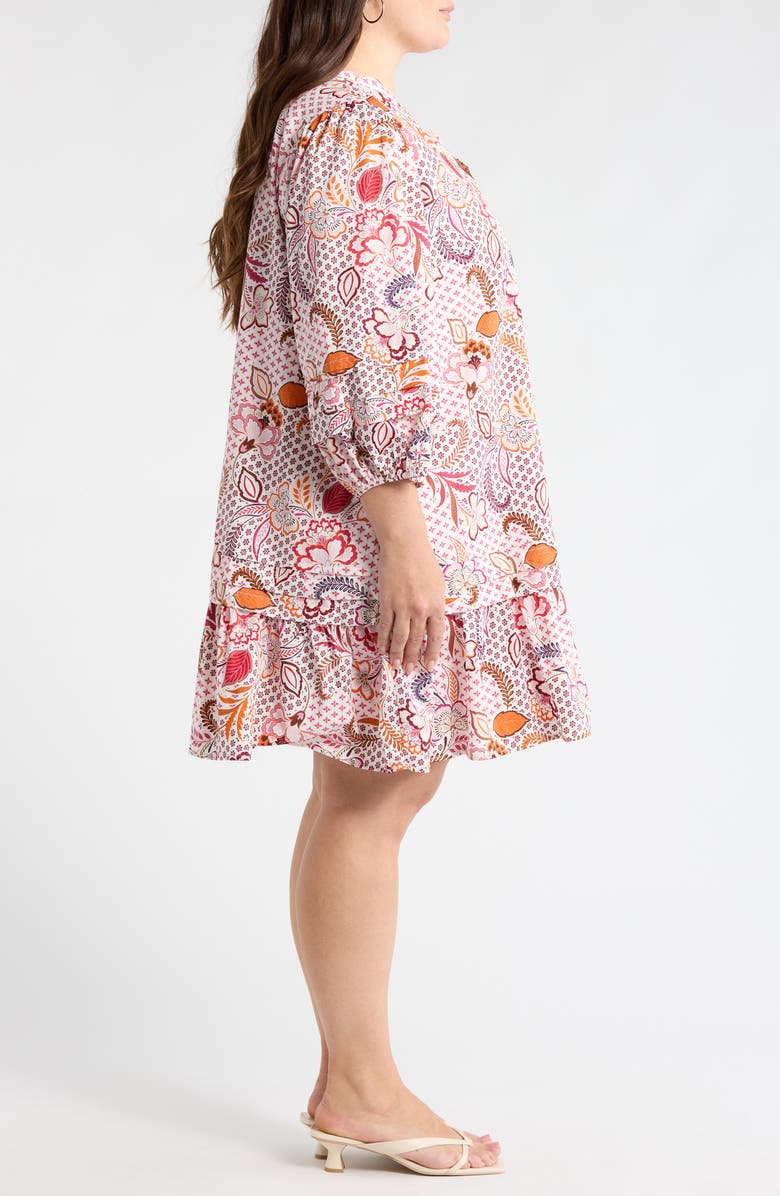 SUGARLIPS Hendry Floral Ruffle Hem Dress, Alternate, color, Cream-Mult