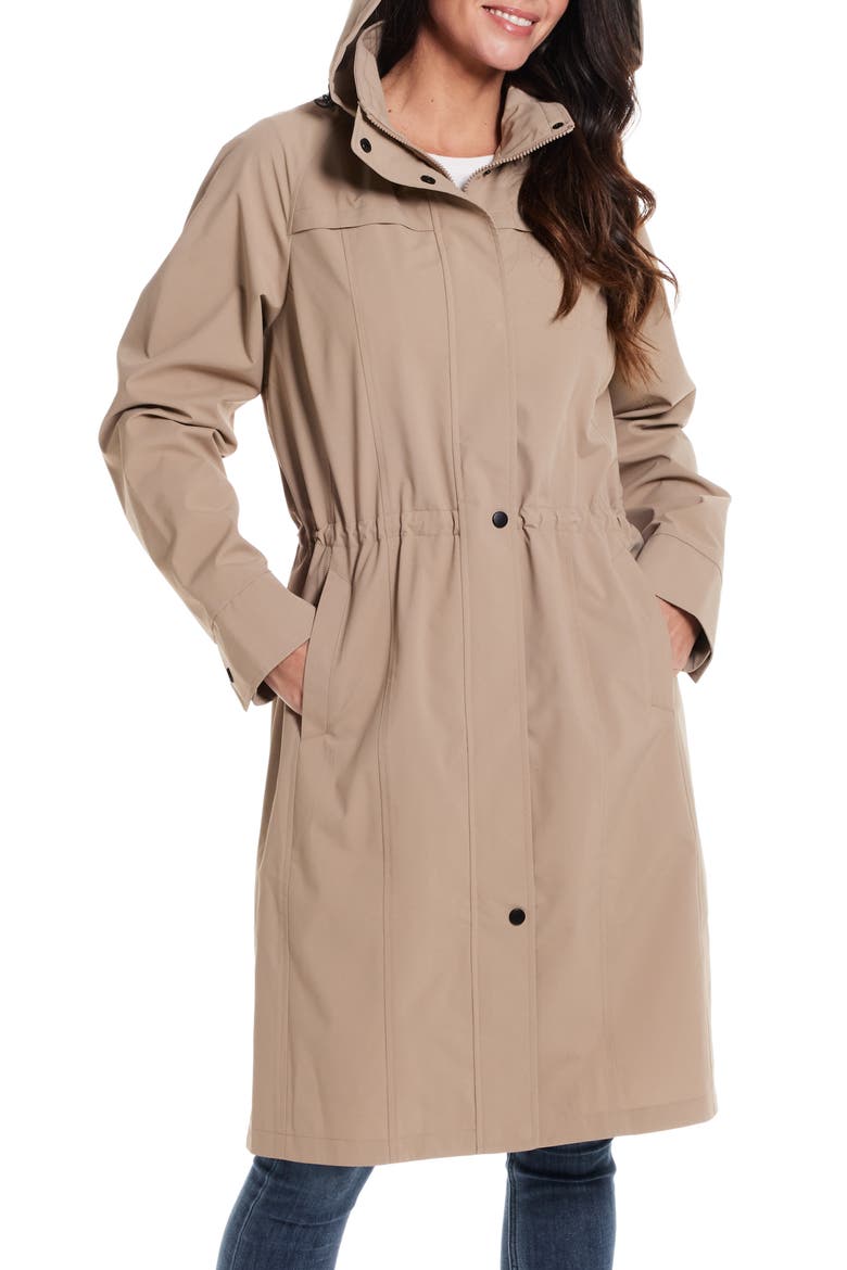 Water Resistant Hooded Raincoat, Alternate, color, MUSHROOM