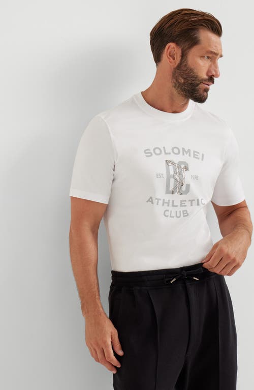 Brunello Cucinelli Crew Neck Graphic Print Short Sleeves T-shirt In White