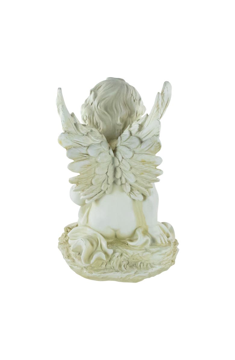 Northlight 11.5" Cherub Angel with Book Outdoor Garden Statue, Alternate, color, Ivory