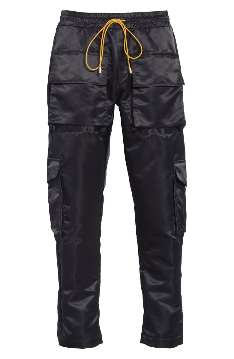 Rhude Cropped Satin Cargo Pants, Alternate, color, 
