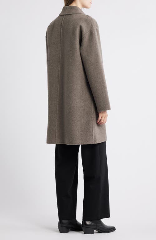 Eileen Fisher Shawl Collar Double Woven Wool Coat