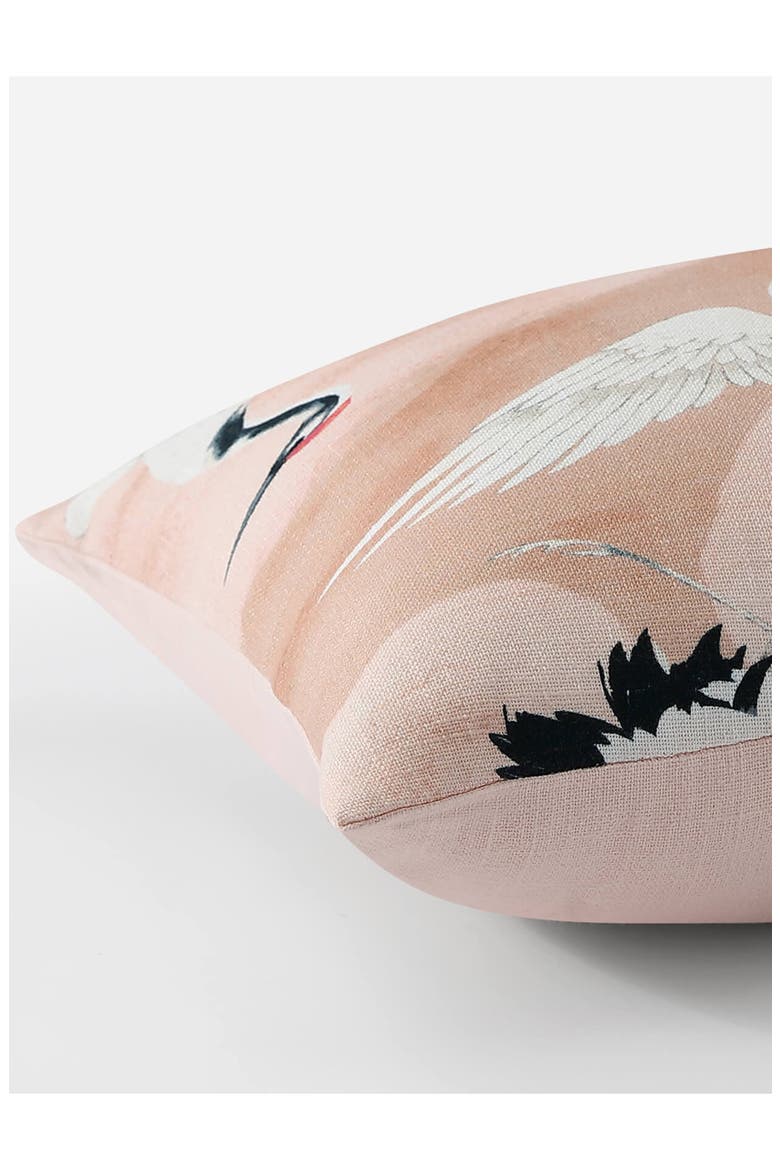 Small Crane In The Clouds Accent Pillow, Alternate, color, PINK SAND