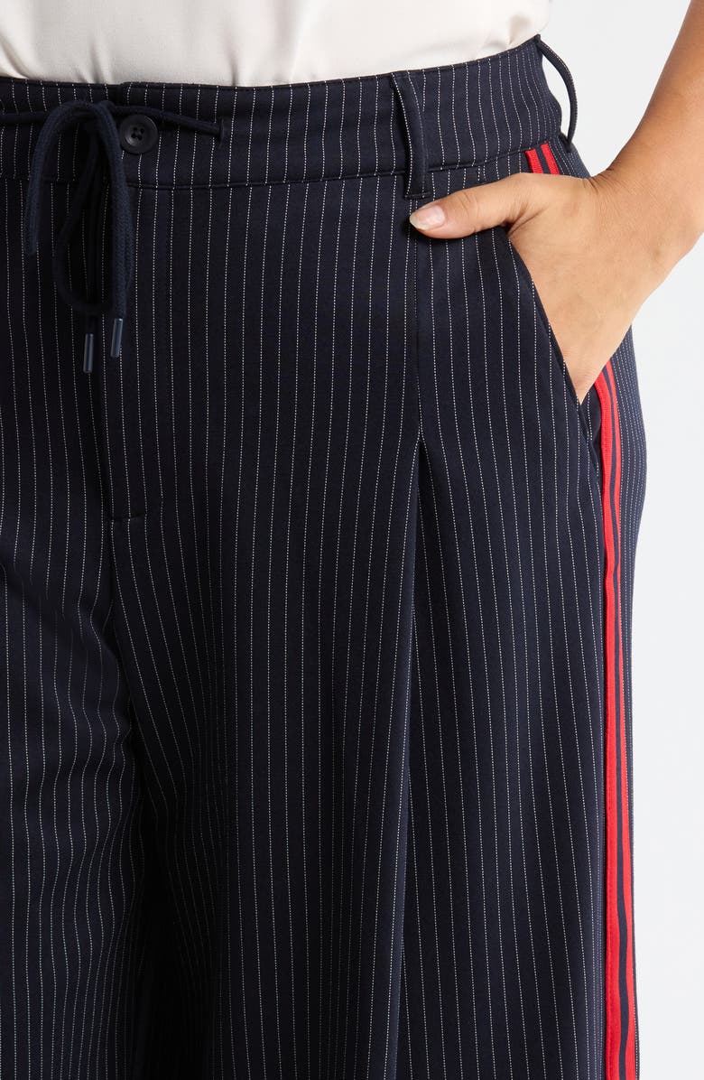 Liverpool Pinstripe Front Pleat Wide Leg Pants, Alternate, color, 