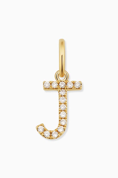14K Gold My Letter Diamond Pendant Charm