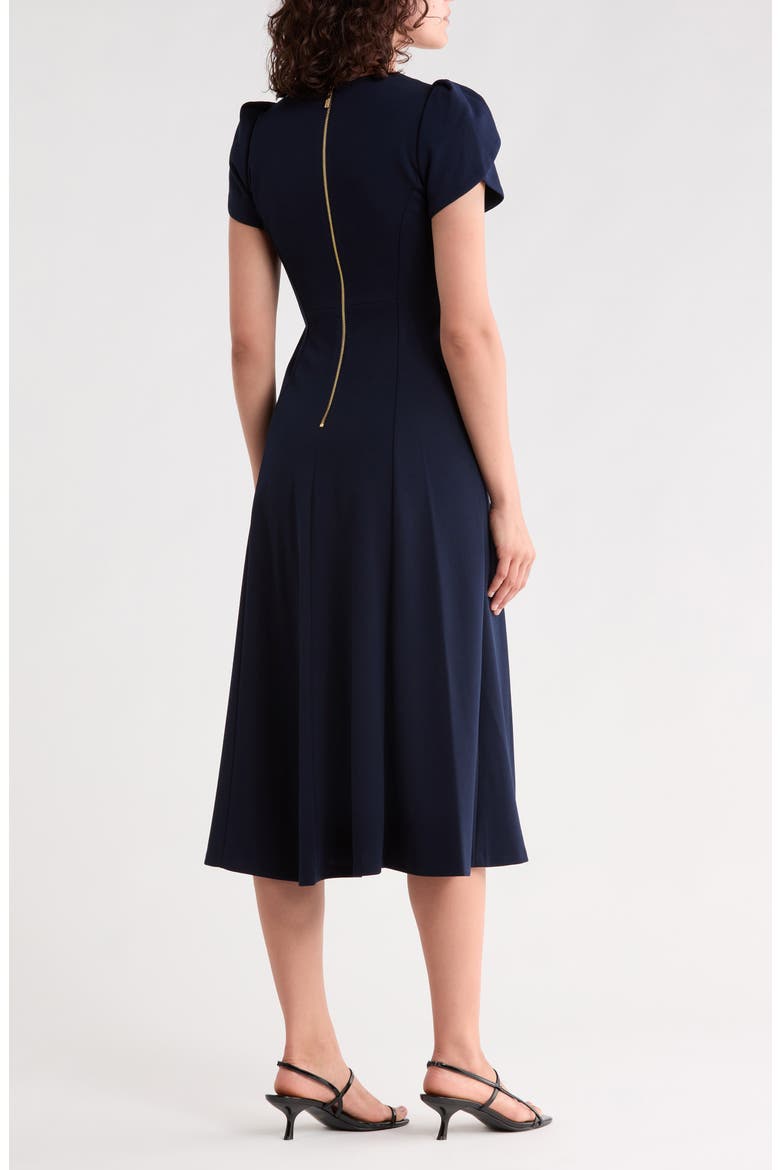 Tulip Sleeve A-Line Midi Dress, Alternate, color, INDIGO