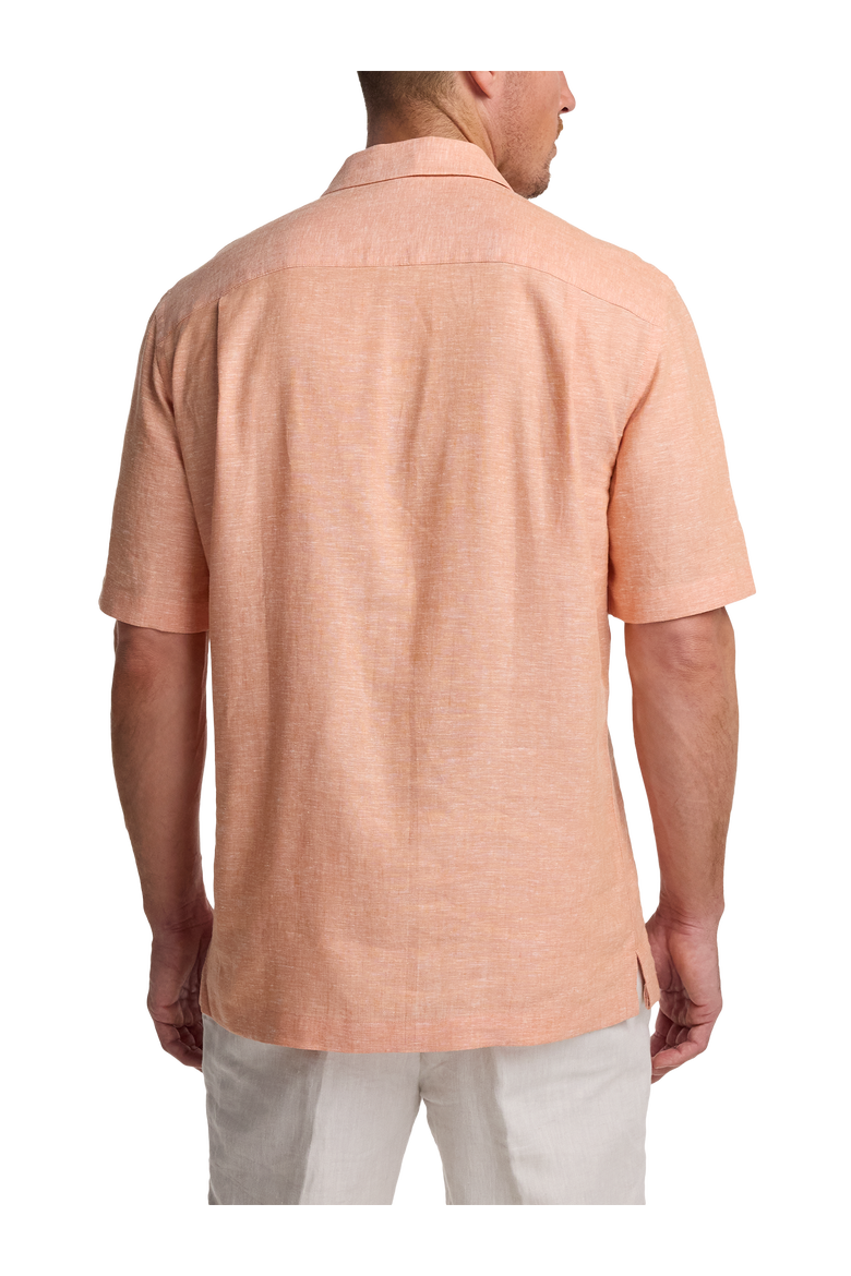 Slim Fit Linen Blend Solid Casual Shirt, Alternate, color, Light Coral