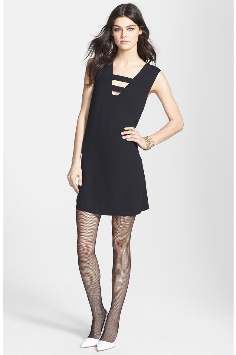 Cutout Shift Dress, Main, color, BLACK