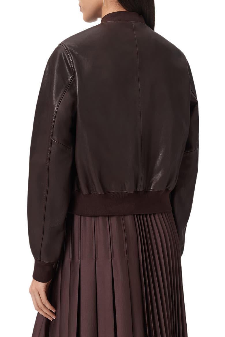Orten Leather Bomber Jacket, Alternate, color, OXBLOOD RED