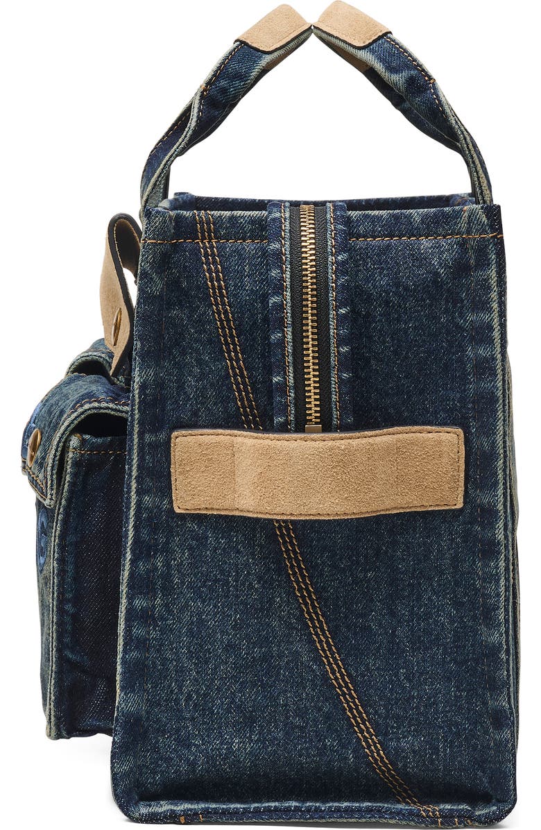 Marc Jacobs The Medium Denim Tote, Alternate, color, Dark Wash Indigo