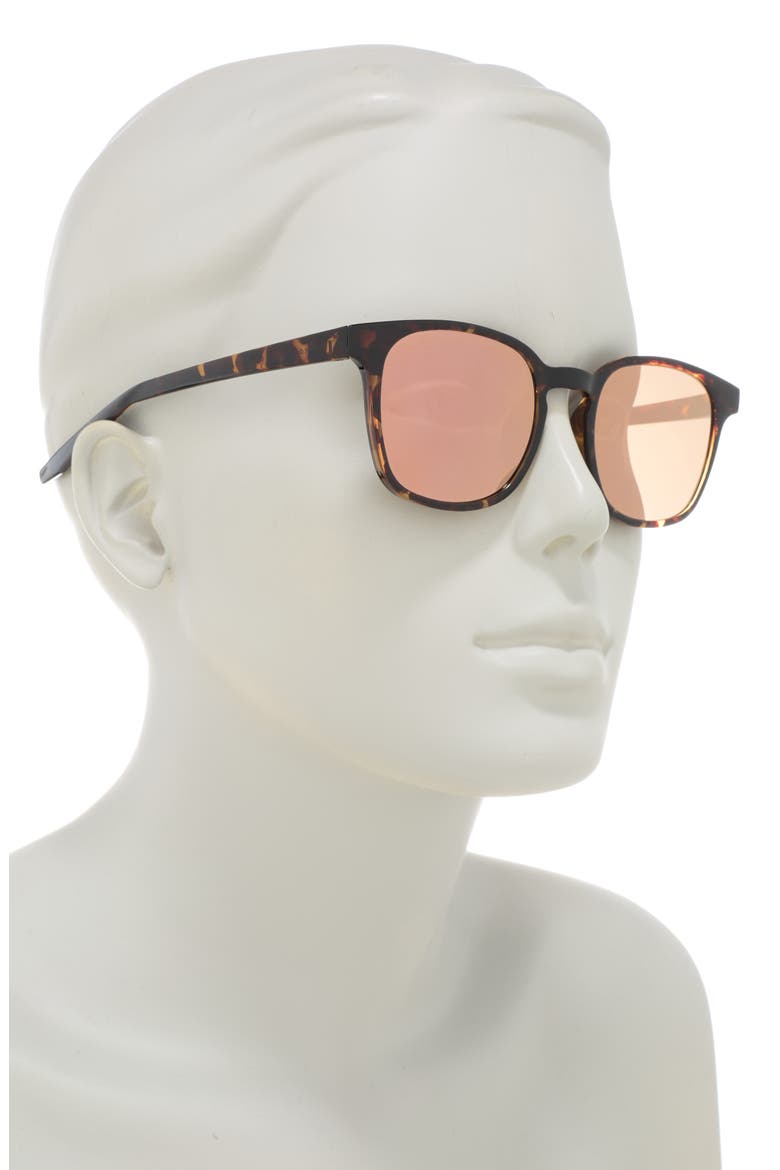 51mm Nike Session Round Sunglasses, Alternate, color, TORT/WASHED CORAL/ROSE GOLD MI