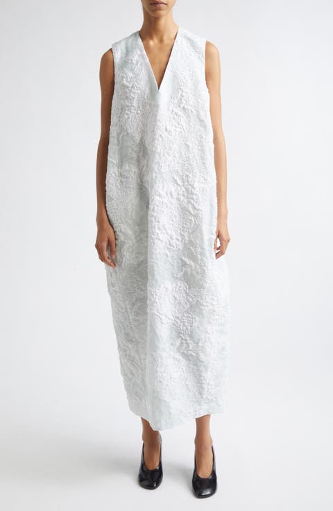 Lena Floral Silk Blend Jacquard Dress