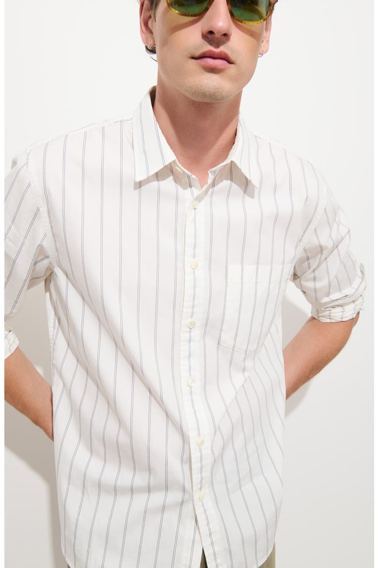 Easy Striped Cotton Shirt, Alternate, color, IVORY STRIPE