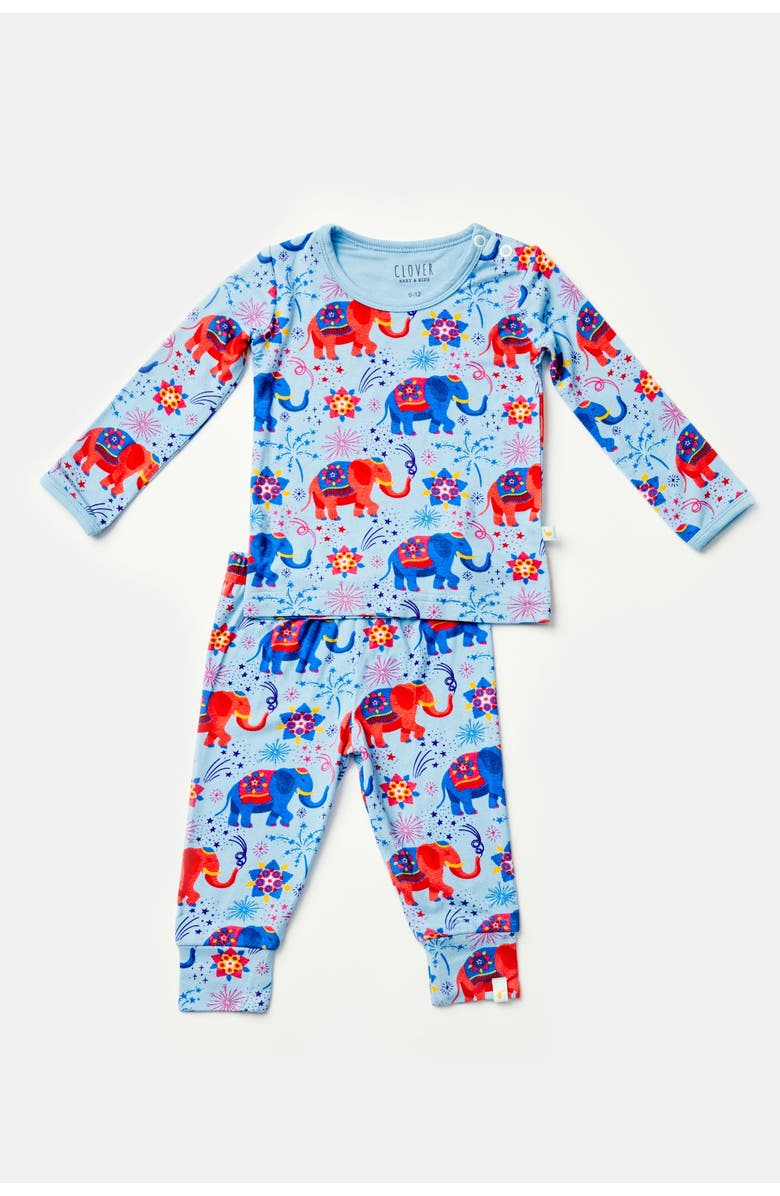Clover Baby & Kids Long Sleeve Pajama Set - Diwali Celebration, Alternate, color,