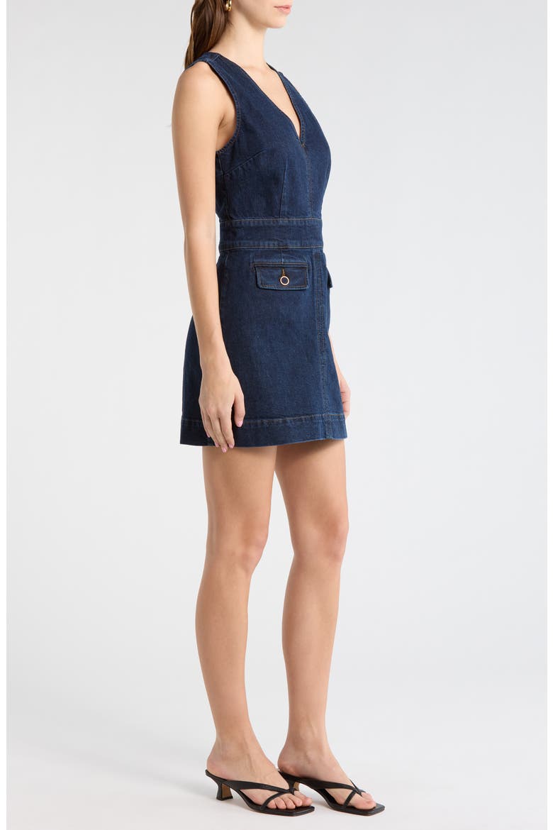 Sylvia Denim Minidress, Alternate, color, BALLAST