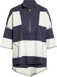 Free People FP Movement Retro Rugby Half Zip Top & Shorts Set