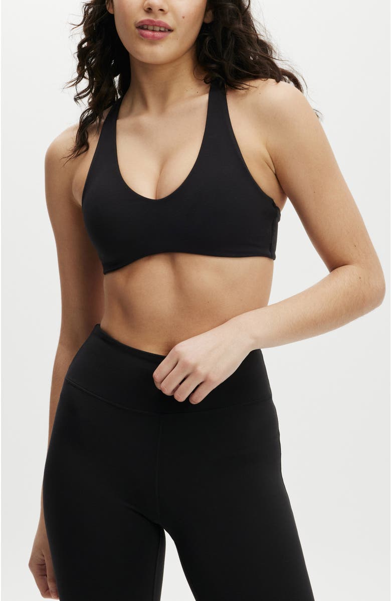COTTON ON BODY Women's Active Ultra Soft Plunge Racer Crop, Main, color, 