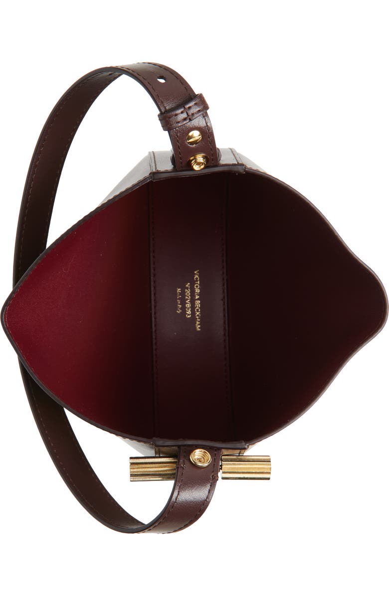 Victoria Beckham Mini Dia Leather Pouch Clutch, Alternate, color, Dark Burgundy