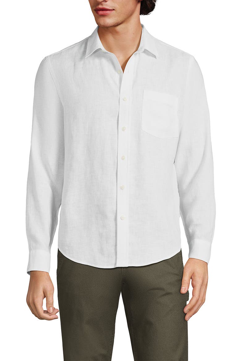 Long Sleeve Linen Shirt, Alternate, color, White