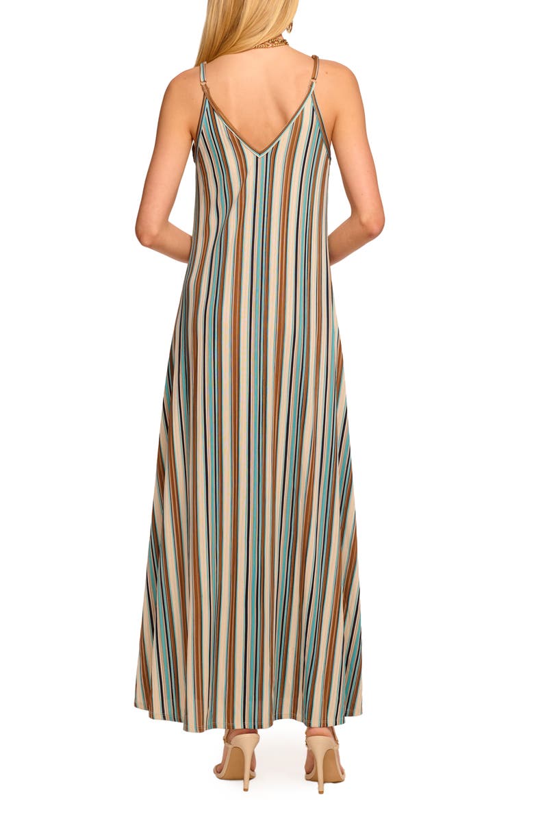 Ramy Brook Clara Stripe Sleeveless Maxi Dress, Alternate, color, Aqua/ Beach Stripe