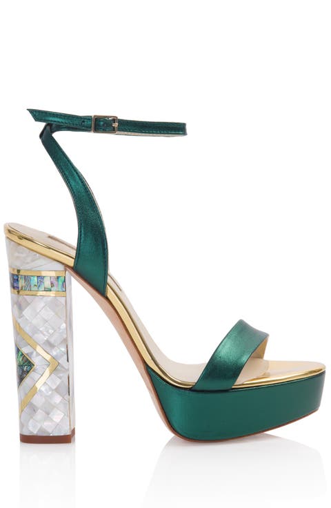 Arte Ankle Strap Pearl Heel Sandal