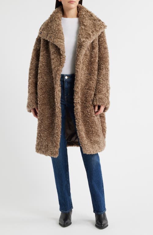 Hugo Boss Boss High Pile Fleece Coat In Brown