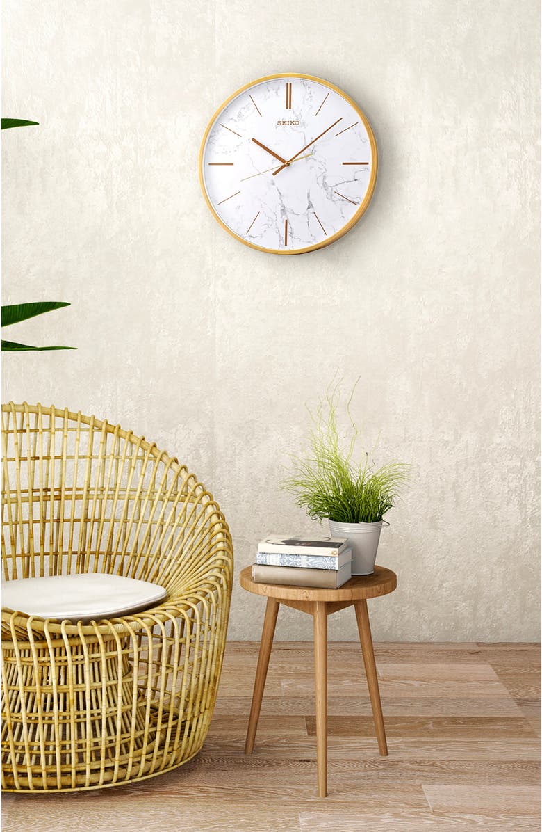 Seiko Carrara Wall Clock, Alternate, color, Gold