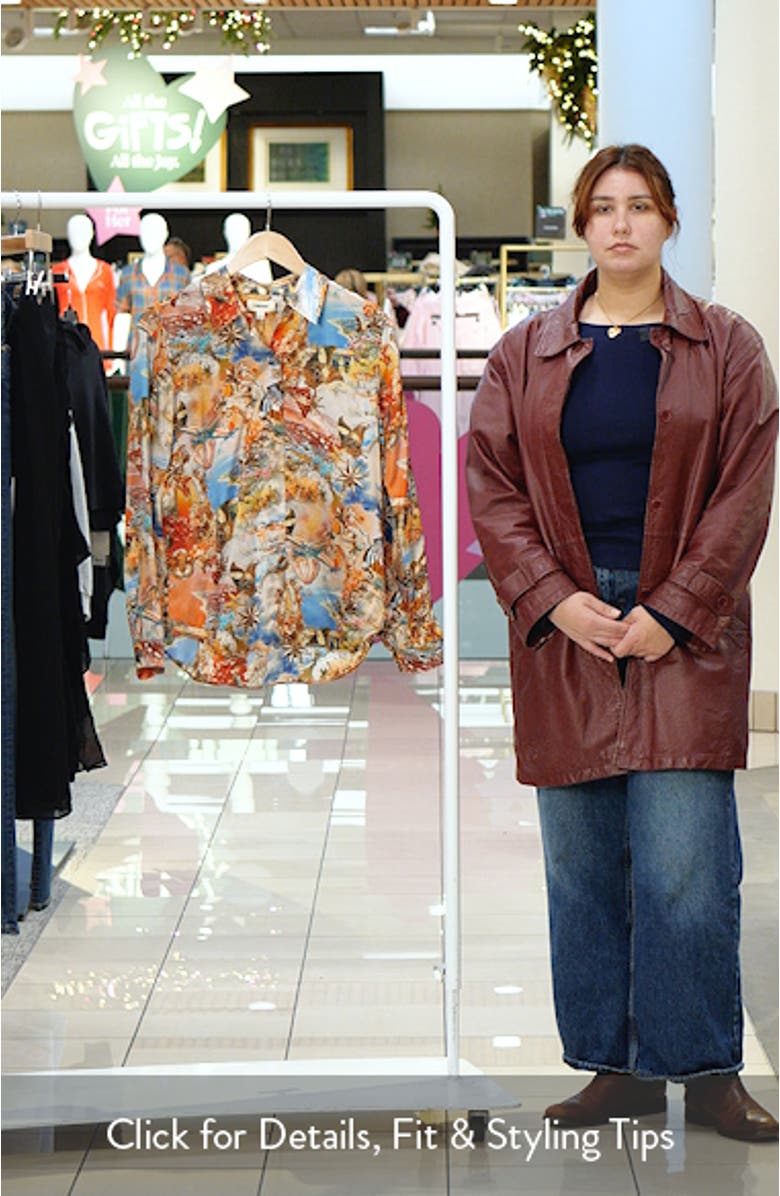 Tyler Collage Print Silk Button-Up Shirt, sales video thumbnail